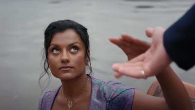 Simone Ashley as Kate Sharma in Bridgerton 2. Simone Ashley as Kate Sharma in Bridgerton 2.