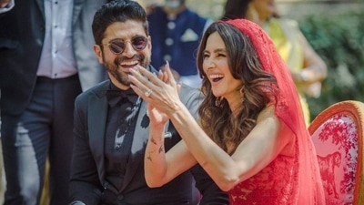 A photo from Farhan Akhtar and Shibani Dandekar's Khandala wedding. A photo from Farhan Akhtar and Shibani Dandekar's Khandala wedding.