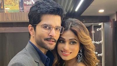 Shamita Shetty with Raqesh Bapat on Bigg Boss 15. Shamita Shetty with Raqesh Bapat on Bigg Boss 15.