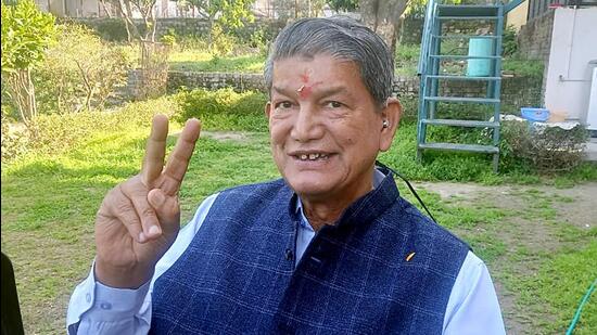 Congress leader and former Uttarakhand chief minister Harish Rawat lost the elections from Lalkuan to BJP’s Mohan Singh Bisht. (ANI)