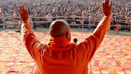 FILE PHOTO: Yogi Adityanath, Chief Minister of the northern state of Uttar Pradesh, addresses his party supporters during an election campaign rally.&nbsp;(REUTERS)