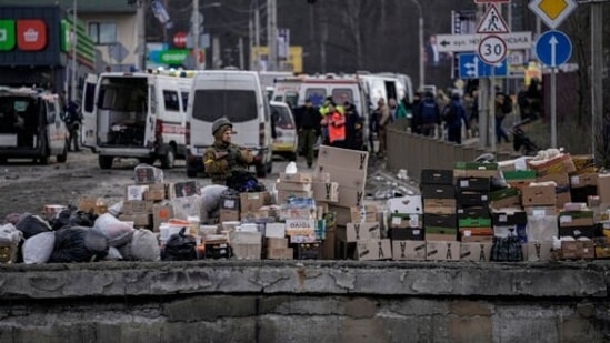 Three Russian airstrikes devastated Ukrainian hospitals. (AP Photo/Vadim Ghirda)