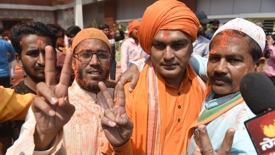 The election to 403 assembly constituencies of Uttar Pradesh was held over seven phases from February 10 to March 7.(HT Photo/Deepak Gupta)