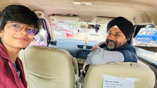 The image shows one of the people who got a surprise from Uber India chief Prabhjeet Singh. and shared about it on LinkedIn.(LinkedIn/@Ananya Dwivedi)