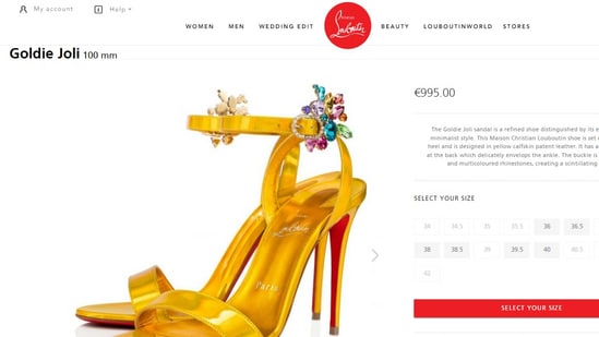 Malaika Arora's gold heels.(christianlouboutin.com)