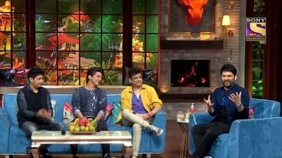 KK, Shaan and Palash Sen with Kapil Sharma on The Kapil Sharma Show.