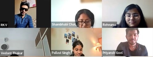 Rahul Vaidya during the virtual interaction with media students in Mumbai Rahul Vaidya during the virtual interaction with media students in Mumbai