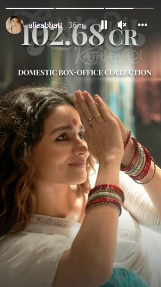 Alia Bhatt's Gangubai Kathiawadi collects Rs. 102. 68 crore in domestic box office.