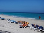 Tourists sunbathe at the beach in Varadero, Cuba&nbsp;