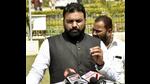 Bihar Panchayati raj minister Samrat Choudhary interacts with the media outside the assembly on Friday. (Santosh Kumar/HT Photo) Bihar Panchayati raj minister Samrat Choudhary interacts with the media outside the assembly on Friday. (Santosh Kumar/HT Photo)