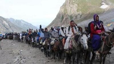 The Amarnath yatra remained suspended in 2020 and 2021 due to the Covid pandemic. (HT file photo) The Amarnath yatra remained suspended in 2020 and 2021 due to the Covid pandemic. (HT file photo)