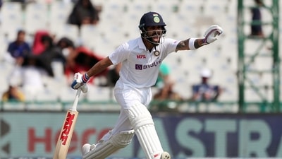 India's Virat Kohli in action on day one of the first test match between India and Sri Lanka, at PCA Stadium, in Mohali on Friday (ANI)