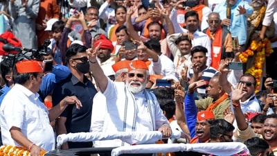 At around 4 PM, the PM Modi will participate in Gujarat Panchayat Mahasammelan and address the gathering, the Prime Minister's Office informed. (AFP) At around 4 PM, the PM Modi will participate in Gujarat Panchayat Mahasammelan and address the gathering, the Prime Minister's Office informed. (AFP)