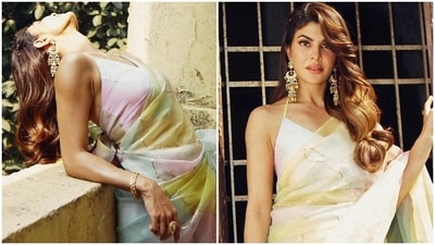 Jacqueline Fernandez's organza saree for Bachchhan Paandey promotions costs ₹26k: See her dreamy pics Jacqueline Fernandez's organza saree for Bachchhan Paandey promotions costs ₹26k: See her dreamy pics