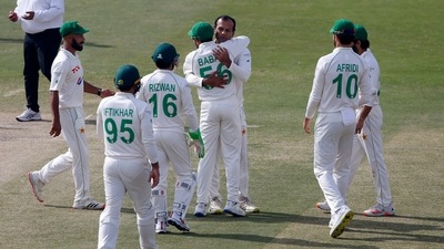 Pakistan cricketers in action. (AP) Pakistan cricketers in action. (AP)