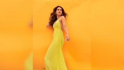 In another promotional look, the gorgeous Kriti Sanon was seen wearing an easy-breezy yellow pleated halter maxi dress by Alice and Olivia. (Instagram/@sukritigrover) In another promotional look, the gorgeous Kriti Sanon was seen wearing an easy-breezy yellow pleated halter maxi dress by Alice and Olivia. (Instagram/@sukritigrover)