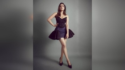 In this recent stills from the success party of her film A Thursday, Yami Gautam can be seen wearing a short skater ruffle dress by ace designer Amit Aggarwal. (Instagram/@elevate_promotions) In this recent stills from the success party of her film A Thursday, Yami Gautam can be seen wearing a short skater ruffle dress by ace designer Amit Aggarwal. (Instagram/@elevate_promotions)