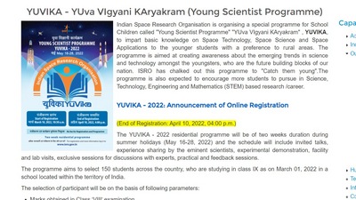 ISRO's YUVIKA 2022: Registration process underway, here's how to apply