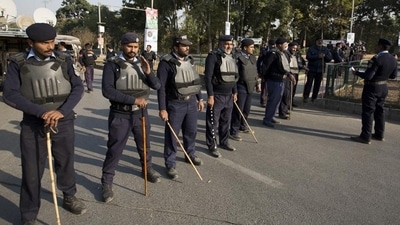 File photo of Pakistan police officers in Islamabad. AP