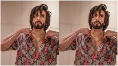 Ranveer further accessorised his look for the day with a silver chain and a silver earring in one ear. (Instagram/@ranveersingh)