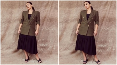 On Friday, the Instagram page of Vidya's stylist Pranay Jaitly and Shounak Amonkar posted the star's pictures. She served boss lady vibes in a tailored jacket and dress combination. If you are looking for tips to take your office wear wardrobe up by a notch, Vidya's look should be a part of your mood board. (Instagram/@who_wore_what_when) On Friday, the Instagram page of Vidya's stylist Pranay Jaitly and Shounak Amonkar posted the star's pictures. She served boss lady vibes in a tailored jacket and dress combination. If you are looking for tips to take your office wear wardrobe up by a notch, Vidya's look should be a part of your mood board. (Instagram/@who_wore_what_when)