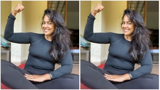 'Invest in yourself': Sameera Reddy is working out with this little companion(Instagram/@reddysameera)