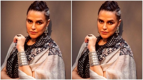 Neha accessorised her look with silver statement earrings, a silver bracelet and a ring, as she pulled off her boho chic look to perfection.(Instagram/@nehadhupia)