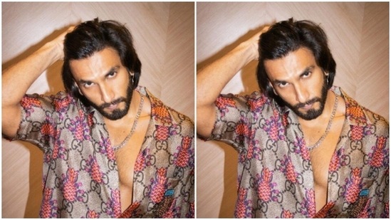 Ranveer held his hair up and stared right at the camera as he looked just too amazing.(Instagram/@ranveersingh)