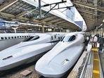 The foundation stone for the Mumbai to Ahmedabad bullet train project was laid by Prime Minister Narendra Modi and his Japanese counterpart Shinto Abe in 2017. (AP)