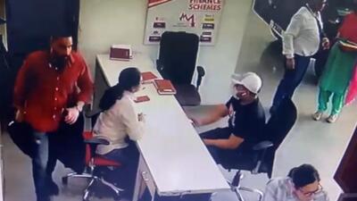 The man, who came to the agency at Dhandhari Kalan, wished to buy a brand new Mahindra SUV and wanted to have a test ride. Sunita Rani, sales head of the agency, after taking the driving license of the accused, took him for a test drive in the demo vehicle in Ludhiana. (HT Photo)