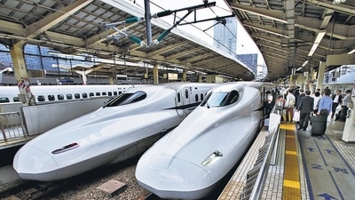 The foundation stone for the Mumbai to Ahmedabad bullet train project was laid by Prime Minister Narendra Modi and his Japanese counterpart Shinto Abe in 2017. (AP)