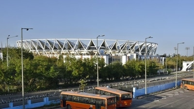 The Jawaharlal Nehru Stadium complex where the Sports Authority of India headquarters is situated. (Sanjeev Verma/HT PHOTO)