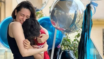 Karisma Kapoor shared a picture on her Instagram account from her son's birthday celebrations. Karisma Kapoor shared a picture on her Instagram account from her son's birthday celebrations.