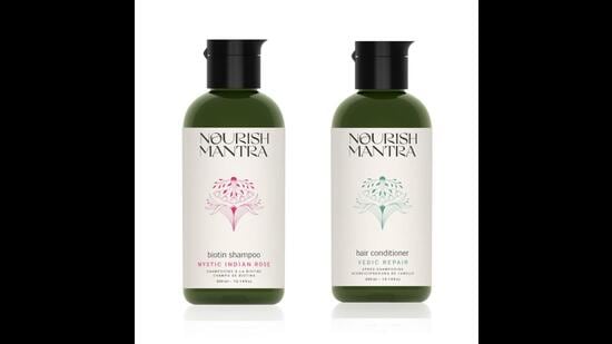 The shampoo and conditioner duo from NOURISH MANTRA makes the scalp and hair feel, as well as smell good