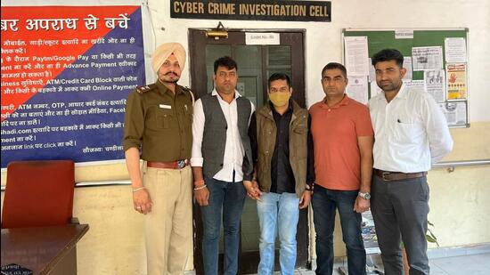The accused in the custody of Chandigarh Police on Saturday. (HT Photo)