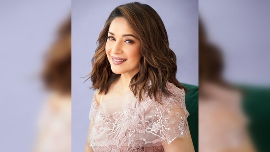 The outfit is available on the designer's website and is worth <span class='webrupee'>₹</span>63,300.(Instagram/@madhuridixitnene)