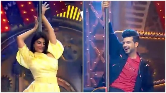 Jacqueline Fernandez challenged celebs on The Khatra Khatra Show to do pole dance but with a twist.