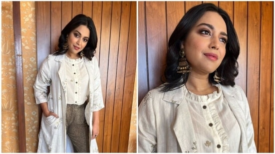 Swara Bhasker's fashion game is always on point. The actor can do both casual and ethnic with equal poise, grace and sass. On Saturday, Swara kickstarted her weekend in the mood of fashion in a stunning co-ord set. Swara attended the 40th anniversary celebration of a magazine in combination of gold and white and it is making her Instagram fans drool.(Instagram/@reallyswara)