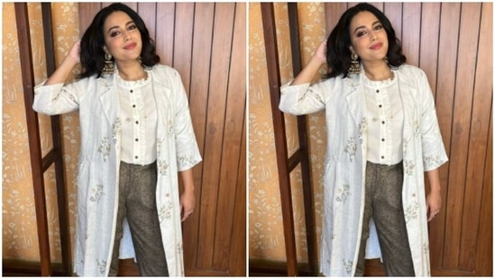 Assisted by hairstylist Sasmita Dash, Swara wore her tresses open in wavy curls with a middle part.(Instagram/@reallyswara)