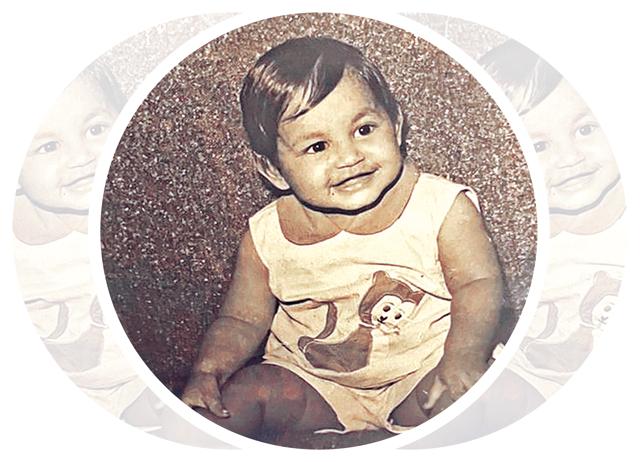 Kashmera when she was a six-month-old baby