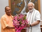 Uttar Pradesh chief minister Yogi Adityanath with Prime Minister Narendra Modi in Delhi.
