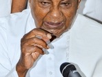 Former prime minister and Janata Dal (Secular) supremo H.D. Deve Gowda speaks at a press conference, in Mangaluru, (File phoot) (PTI) Former prime minister and Janata Dal (Secular) supremo H.D. Deve Gowda speaks at a press conference, in Mangaluru, (File phoot) (PTI)