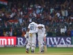 Bengaluru: India's batsmen Rishabh Pant and Shreyas Iyer during the second day of the second test cricket match between India and Sri Lanka, at Chinnaswamy Stadium in Bengaluru, Sunday, March 13, 2022. (PTI Photo/Shailendra Bhojak)(PTI03_13_2022_000217B)(PTI)