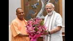 Prime Minister Narendra Modi meeting chief minister-designate Yogi Adityanath, in New Delhi on Sunday. Yogi Adityanath is on a 2-day visit to Delhi to discuss with BJP leaders before forming the new Uttar Pradesh government after swiping the state assembly elections. (Agency) Prime Minister Narendra Modi meeting chief minister-designate Yogi Adityanath, in New Delhi on Sunday. Yogi Adityanath is on a 2-day visit to Delhi to discuss with BJP leaders before forming the new Uttar Pradesh government after swiping the state assembly elections. (Agency)
