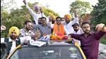 AAP candidate Madan Lal Bagga from Ludhiana North constituency with his supporters after result. (Gurpreet Singh/HT) AAP candidate Madan Lal Bagga from Ludhiana North constituency with his supporters after result. (Gurpreet Singh/HT)