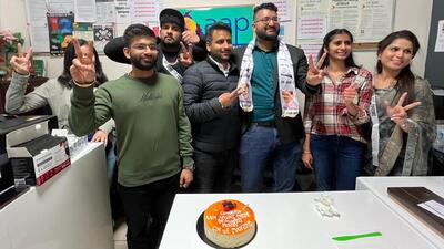 Canadian supporters of AAP celebrating its victory in Punjab in the early hours of March 10 in Brampton, Toronto. (Credit: Sudeep Singla) Canadian supporters of AAP celebrating its victory in Punjab in the early hours of March 10 in Brampton, Toronto. (Credit: Sudeep Singla)