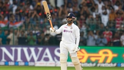 Rishabh Pant celebrates his half-century during Day 2 of the second Test between India and Sri Lanka (AP)