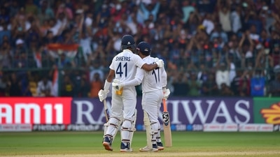 Bengaluru: India's batsmen Rishabh Pant and Shreyas Iyer during the second day of the second test cricket match between India and Sri Lanka, at Chinnaswamy Stadium in Bengaluru, Sunday, March 13, 2022. (PTI Photo/Shailendra Bhojak)(PTI03_13_2022_000217B) (PTI) Bengaluru: India's batsmen Rishabh Pant and Shreyas Iyer during the second day of the second test cricket match between India and Sri Lanka, at Chinnaswamy Stadium in Bengaluru, Sunday, March 13, 2022. (PTI Photo/Shailendra Bhojak)(PTI03_13_2022_000217B) (PTI)