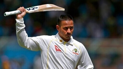 Usman Khawaja walks back to pavilion after his dismissal on 160 runs during 2nd day of second Test between Pakistan and Australia. (AP) Usman Khawaja walks back to pavilion after his dismissal on 160 runs during 2nd day of second Test between Pakistan and Australia. (AP)