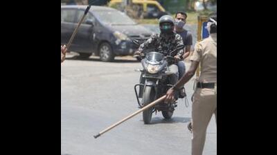 The riders were booked for rash driving and their two-wheelers have been confiscated by the police officials. (Satyabrata Tripathy/HT Photo) The riders were booked for rash driving and their two-wheelers have been confiscated by the police officials. (Satyabrata Tripathy/HT Photo)